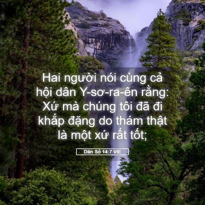 Picture 05 - Dân Số 14:7 VIE - Hai người nói cùng cả hội dân - Bible Verse Picture