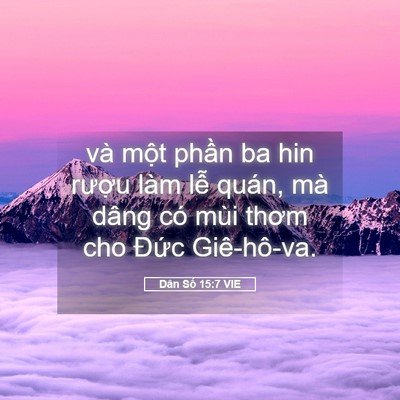 Picture 05 - Dân Số 15:7 VIE - và một phần ba hin rượu làm lễ quán, - Bible Verse Picture