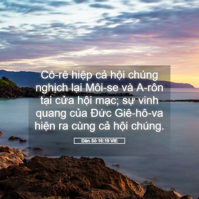 Picture 05 - Dân Số 16:19 VIE - Cô-rê hiệp cả hội chúng nghịch lại - Bible Verse Picture