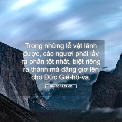 Picture 05 - Dân Số 18:29 VIE - Trong những lễ vật lãnh được, các - Bible Verse Picture