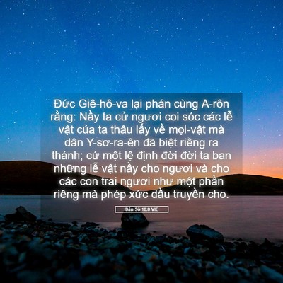 Picture 05 - Dân Số 18:8 VIE - Đức Giê-hô-va lại phán cùng A-rôn - Bible Verse Picture