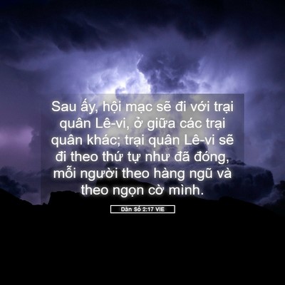 Picture 05 - Dân Số 2:17 VIE - Sau ấy, hội mạc sẽ đi với trại quân - Bible Verse Picture