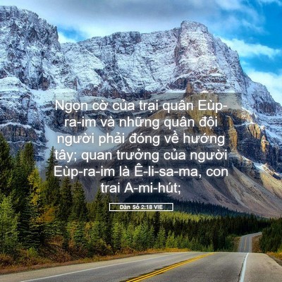 Picture 05 - Dân Số 2:18 VIE - Ngọn cờ của trại quân Eùp-ra-im và - Bible Verse Picture