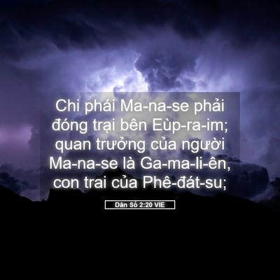 Picture 05 - Dân Số 2:20 VIE - Chi phái Ma-na-se phải đóng trại bên - Bible Verse Picture