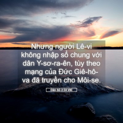 Picture 05 - Dân Số 2:33 VIE - Nhưng người Lê-vi không nhập sổ chung - Bible Verse Picture