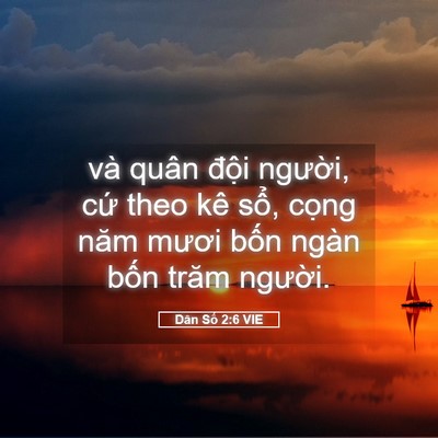 Picture 05 - Dân Số 2:6 VIE - và quân đội người, cứ theo kê sổ, - Bible Verse Picture