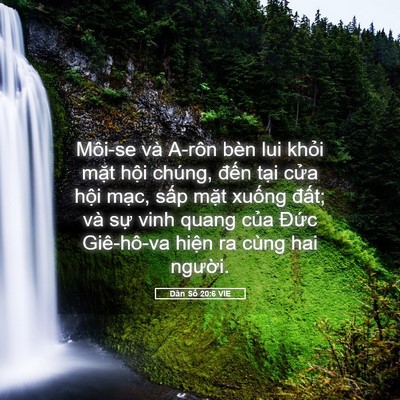 Picture 05 - Dân Số 20:6 VIE - Môi-se và A-rôn bèn lui khỏi mặt hội - Bible Verse Picture