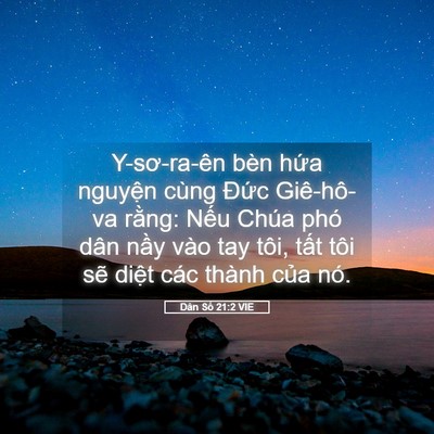 Picture 05 - Dân Số 21:2 VIE - Y-sơ-ra-ên bèn hứa nguyện cùng Đức - Bible Verse Picture