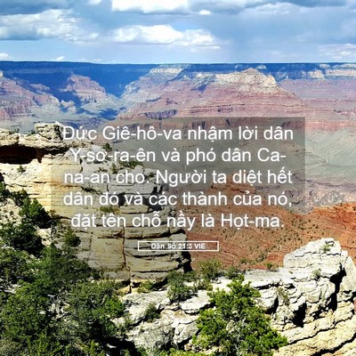 Picture 05 - Dân Số 21:3 VIE - Đức Giê-hô-va nhậm lời dân Y-sơ-ra-ên - Bible Verse Picture
