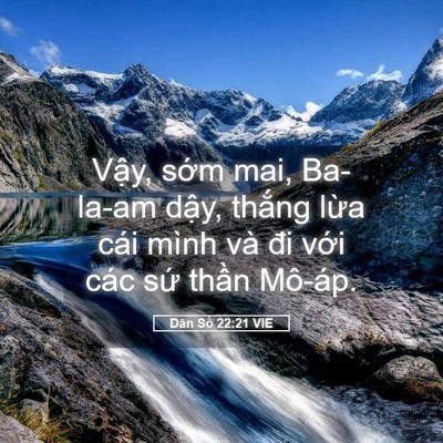 Picture 05 - Dân Số 22:21 VIE - Vậy, sớm mai, Ba-la-am dậy, thắng lừa - Bible Verse Picture