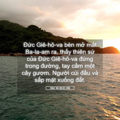 Picture 05 - Dân Số 22:31 VIE - Đức Giê-hô-va bèn mở mắt Ba-la-am ra, - Bible Verse Picture