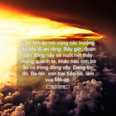 Picture 05 - Dân Số 22:4 VIE - Vậy, Mô-áp nói cùng các trưởng lão - Bible Verse Picture