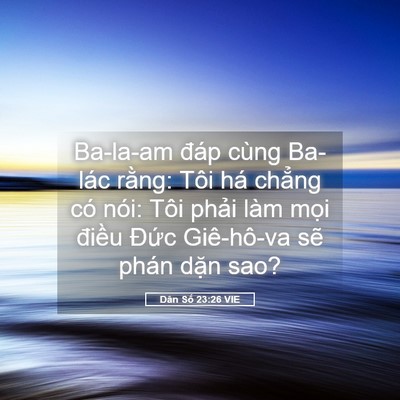 Picture 05 - Dân Số 23:26 VIE - Ba-la-am đáp cùng Ba-lác rằng: Tôi há - Bible Verse Picture