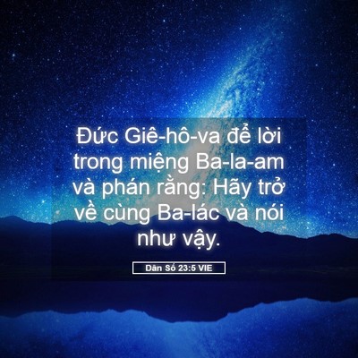 Picture 05 - Dân Số 23:5 VIE - Đức Giê-hô-va để lời trong miệng - Bible Verse Picture