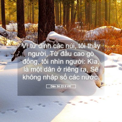 Picture 05 - Dân Số 23:9 VIE - Vì từ đỉnh các núi, tôi thấy người, - Bible Verse Picture