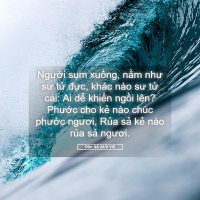 Picture 05 - Dân Số 24:9 VIE - Người sụm xuống, nằm như sư tử - Bible Verse Picture