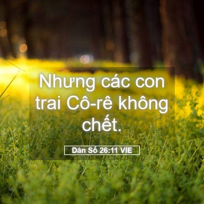 Picture 05 - Dân Số 26:11 VIE - Nhưng các con trai Cô-rê không - Bible Verse Picture