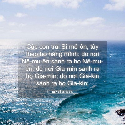 Picture 05 - Dân Số 26:12 VIE - Các con trai Si-mê-ôn, tùy theo họ hàng - Bible Verse Picture