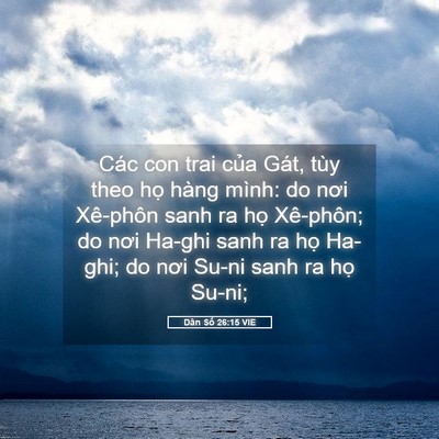 Picture 05 - Dân Số 26:15 VIE - Các con trai của Gát, tùy theo họ hàng - Bible Verse Picture