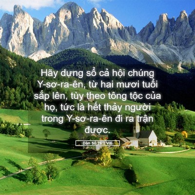Picture 05 - Dân Số 26:2 VIE - Hãy dựng sổ cả hội chúng Y-sơ-ra-ên, - Bible Verse Picture