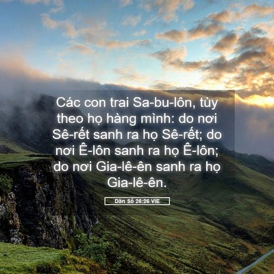 Picture 05 - Dân Số 26:26 VIE - Các con trai Sa-bu-lôn, tùy theo họ hàng - Bible Verse Picture