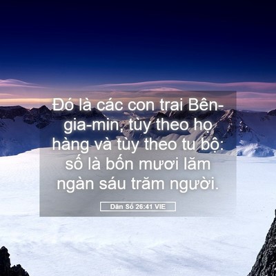 Picture 05 - Dân Số 26:41 VIE - Đó là các con trai Bên-gia-min, tùy theo - Bible Verse Picture