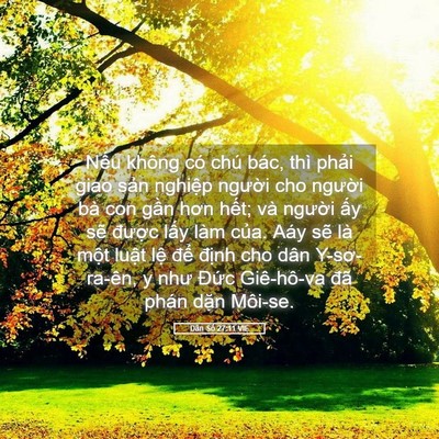 Picture 05 - Dân Số 27:11 VIE - Nếu không có chú bác, thì phải giao - Bible Verse Picture