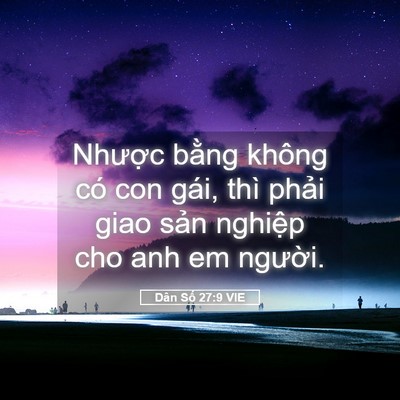 Picture 05 - Dân Số 27:9 VIE - Nhược bằng không có con gái, thì phải - Bible Verse Picture