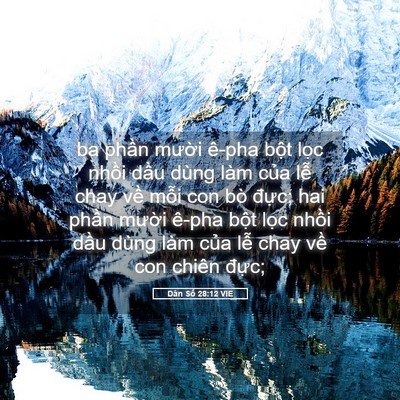 Picture 05 - Dân Số 28:12 VIE - ba phần mười ê-pha bột lọc nhồi dầu - Bible Verse Picture