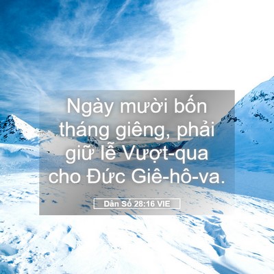Picture 05 - Dân Số 28:16 VIE - Ngày mười bốn tháng giêng, phải giữ - Bible Verse Picture