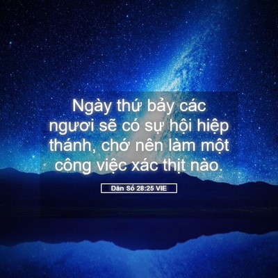 Picture 05 - Dân Số 28:25 VIE - Ngày thứ bảy các ngươi sẽ có sự - Bible Verse Picture