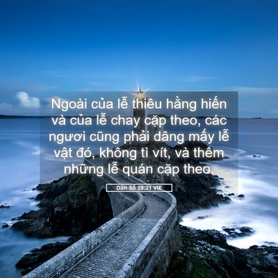 Picture 05 - Dân Số 28:31 VIE - Ngoài của lễ thiêu hằng hiến và của - Bible Verse Picture