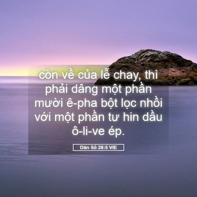 Picture 05 - Dân Số 28:5 VIE - còn về của lễ chay, thì phải dâng - Bible Verse Picture