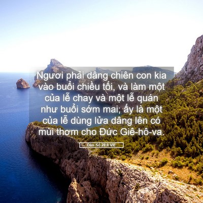 Picture 05 - Dân Số 28:8 VIE - Ngươi phải dâng chiên con kia vào buổi - Bible Verse Picture