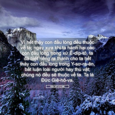 Picture 05 - Dân Số 3:13 VIE - Vì hết thảy con đầu lòng đều thuộc - Bible Verse Picture