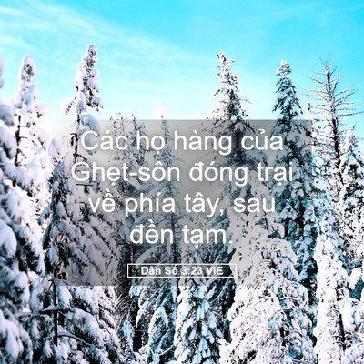 Picture 05 - Dân Số 3:23 VIE - Các họ hàng của Ghẹt-sôn đóng trại - Bible Verse Picture