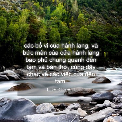 Picture 05 - Dân Số 3:26 VIE - các bố vi của hành lang, và bức màn - Bible Verse Picture