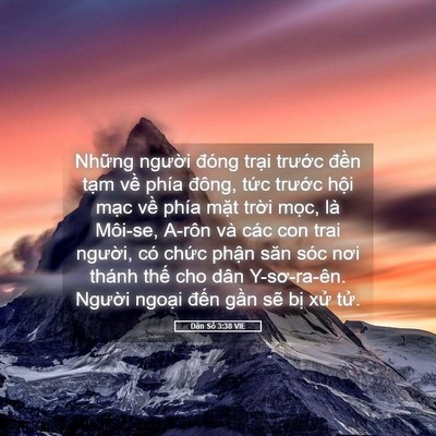 Picture 05 - Dân Số 3:38 VIE - Những người đóng trại trước đền - Bible Verse Picture
