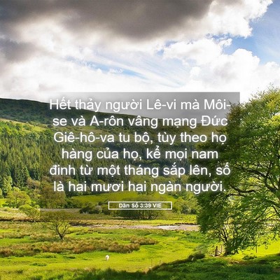 Picture 05 - Dân Số 3:39 VIE - Hết thảy người Lê-vi mà Môi-se và - Bible Verse Picture