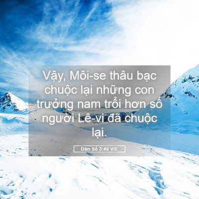Picture 05 - Dân Số 3:49 VIE - Vậy, Môi-se thâu bạc chuộc lại những - Bible Verse Picture