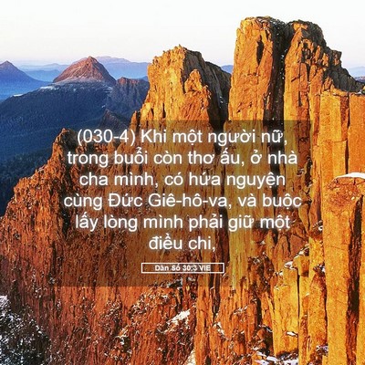 Picture 05 - Dân Số 30:3 VIE - (030-4) Khi một người nữ, trong buổi - Bible Verse Picture