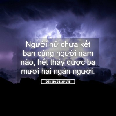 Picture 05 - Dân Số 31:35 VIE - Người nữ chưa kết bạn cùng người - Bible Verse Picture