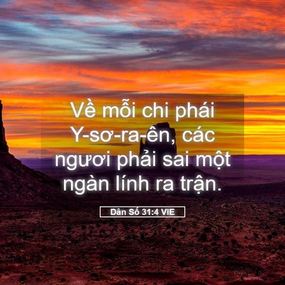 Picture 05 - Dân Số 31:4 VIE - Về mỗi chi phái Y-sơ-ra-ên, các ngươi - Bible Verse Picture