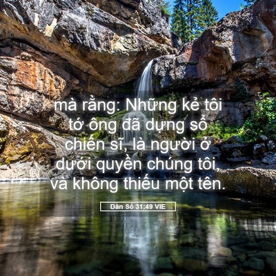 Picture 05 - Dân Số 31:49 VIE - mà rằng: Những kẻ tôi tớ ông đã - Bible Verse Picture
