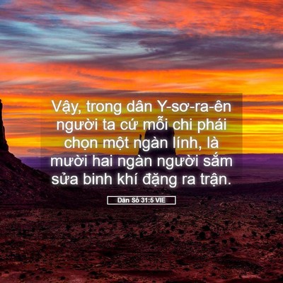 Picture 05 - Dân Số 31:5 VIE - Vậy, trong dân Y-sơ-ra-ên người ta cứ - Bible Verse Picture