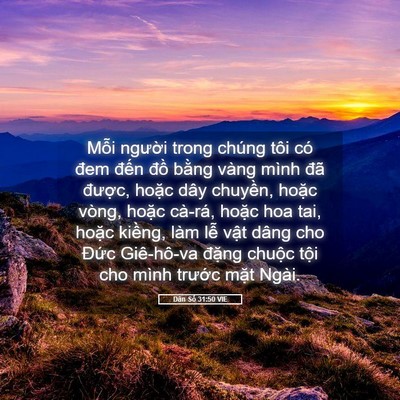 Picture 05 - Dân Số 31:50 VIE - Mỗi người trong chúng tôi có đem đến - Bible Verse Picture