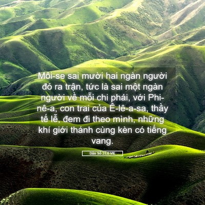 Picture 05 - Dân Số 31:6 VIE - Môi-se sai mười hai ngàn người đó ra - Bible Verse Picture