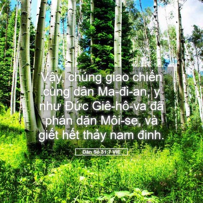 Picture 05 - Dân Số 31:7 VIE - Vậy, chúng giao chiến cùng dân Ma-đi-an, - Bible Verse Picture