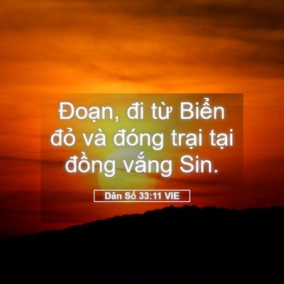 Picture 05 - Dân Số 33:11 VIE - Đoạn, đi từ Biển đỏ và đóng trại - Bible Verse Picture