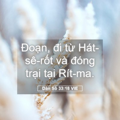 Picture 05 - Dân Số 33:18 VIE - Đoạn, đi từ Hát-sê-rốt và đóng - Bible Verse Picture
